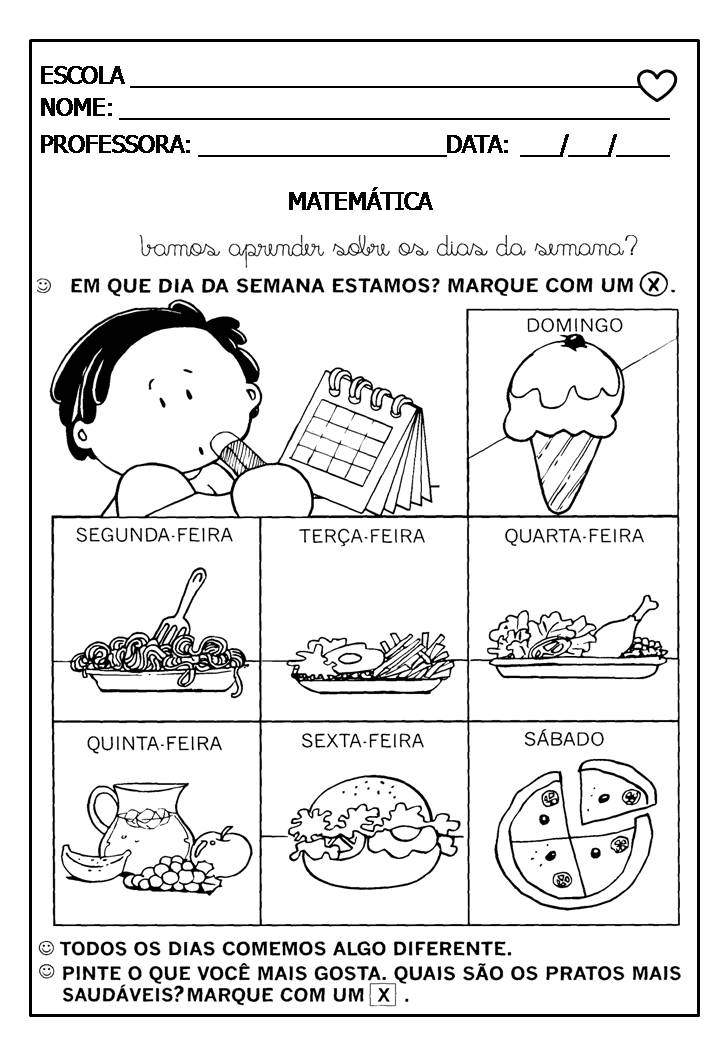 DIAS DA SEMANA E DIAS DO