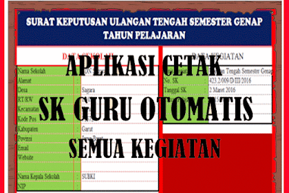 ✔ Aplikasi Pembuat Sk Guru Otomatis Semua Kegiatan