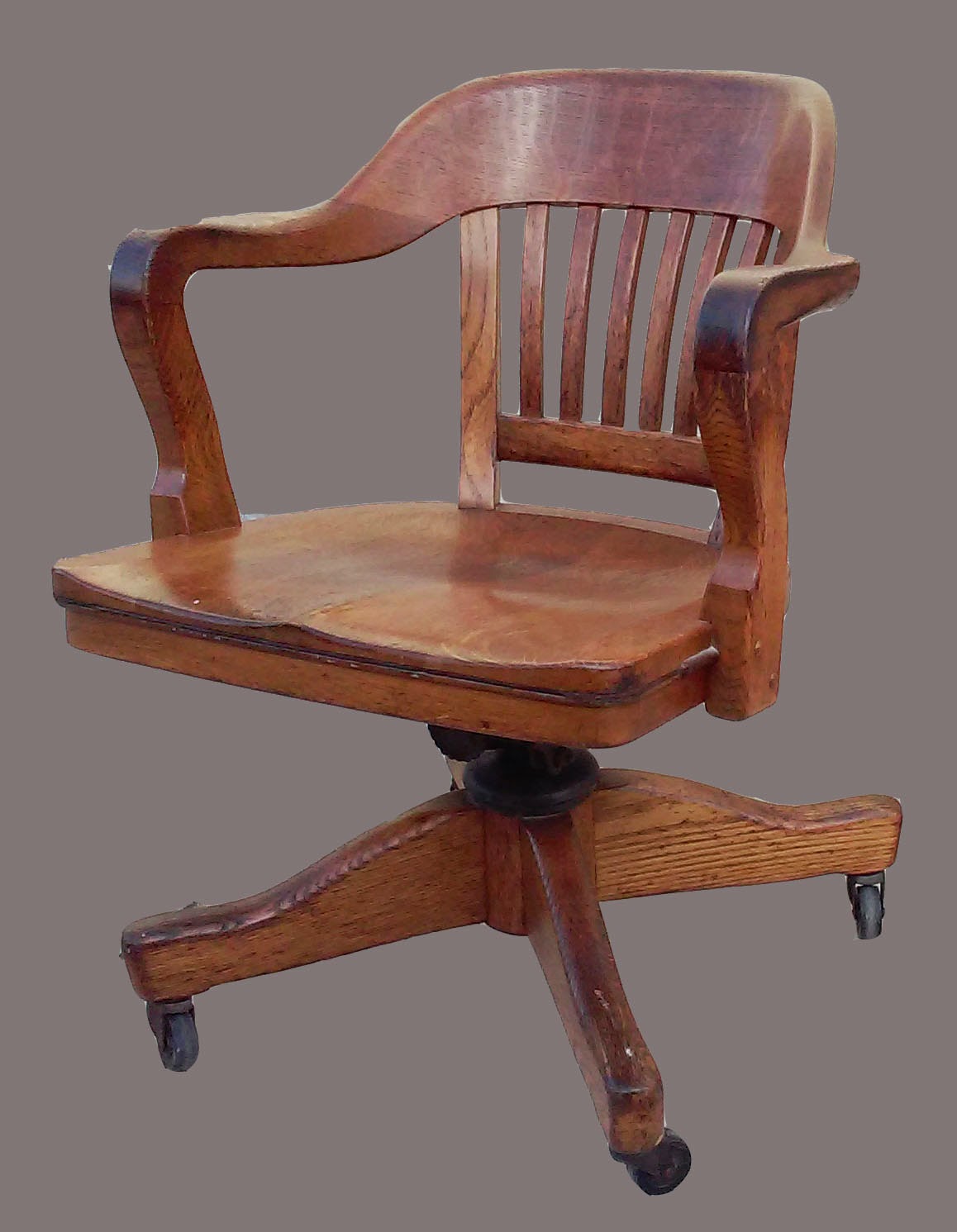 Uhuru Furniture & Collectibles Oak Desk Chair with Wheels REDUCED