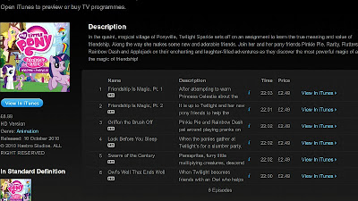 iTunes UK list of available episodes
