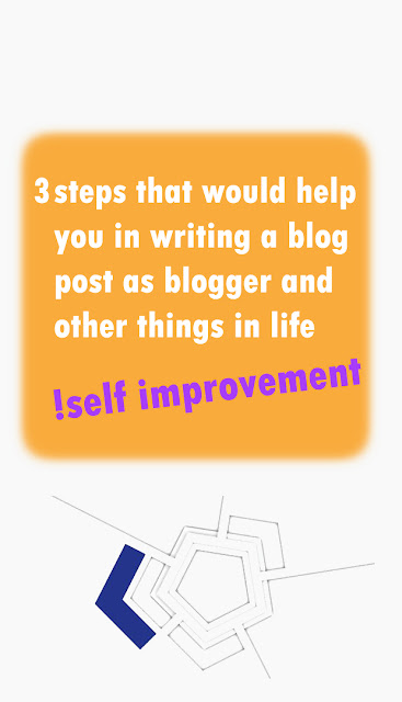 3 steps that would help you in writing a blog post as blogger and other things in life