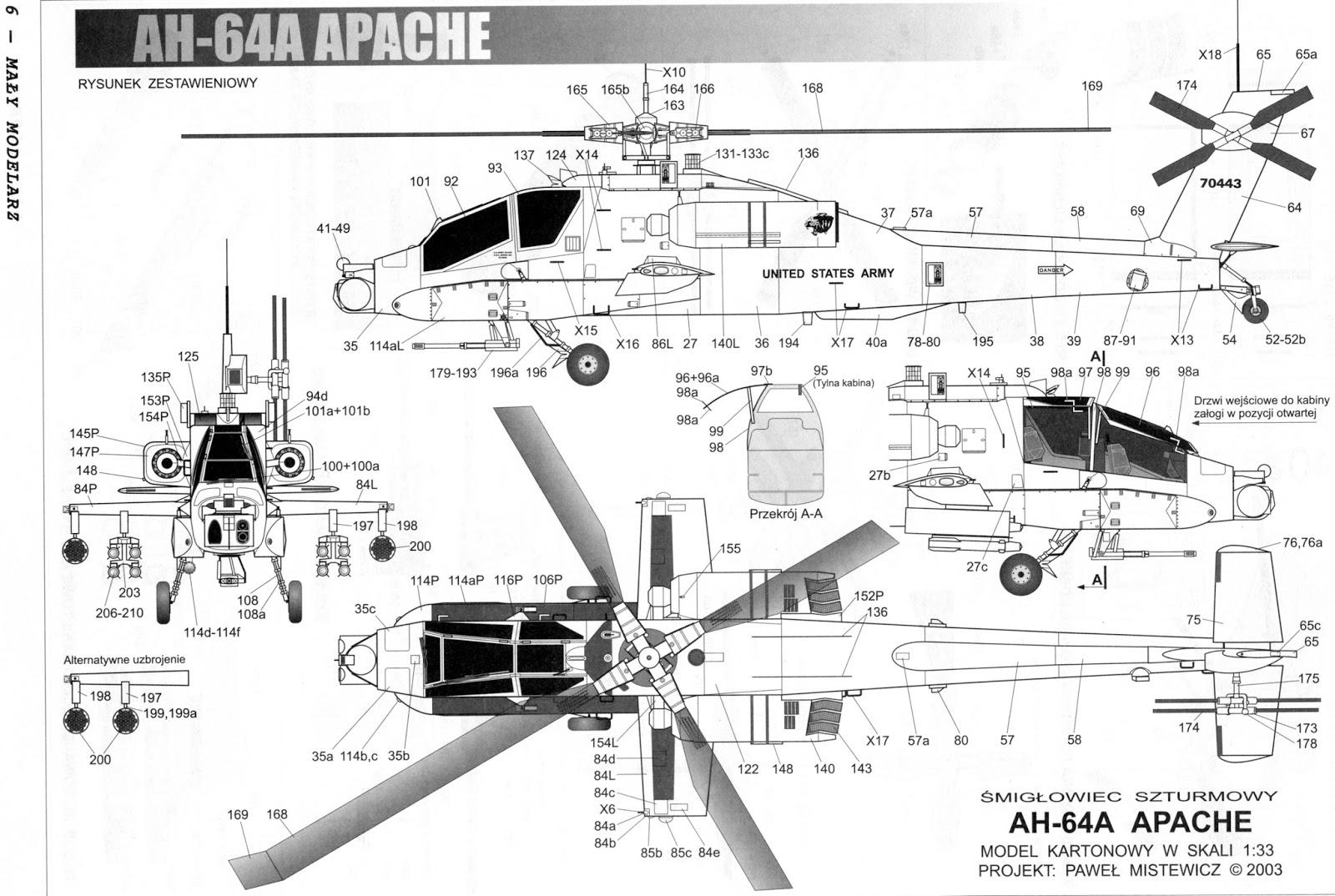 Paper Model Kapal Perang BOEING AH 64 APACHE