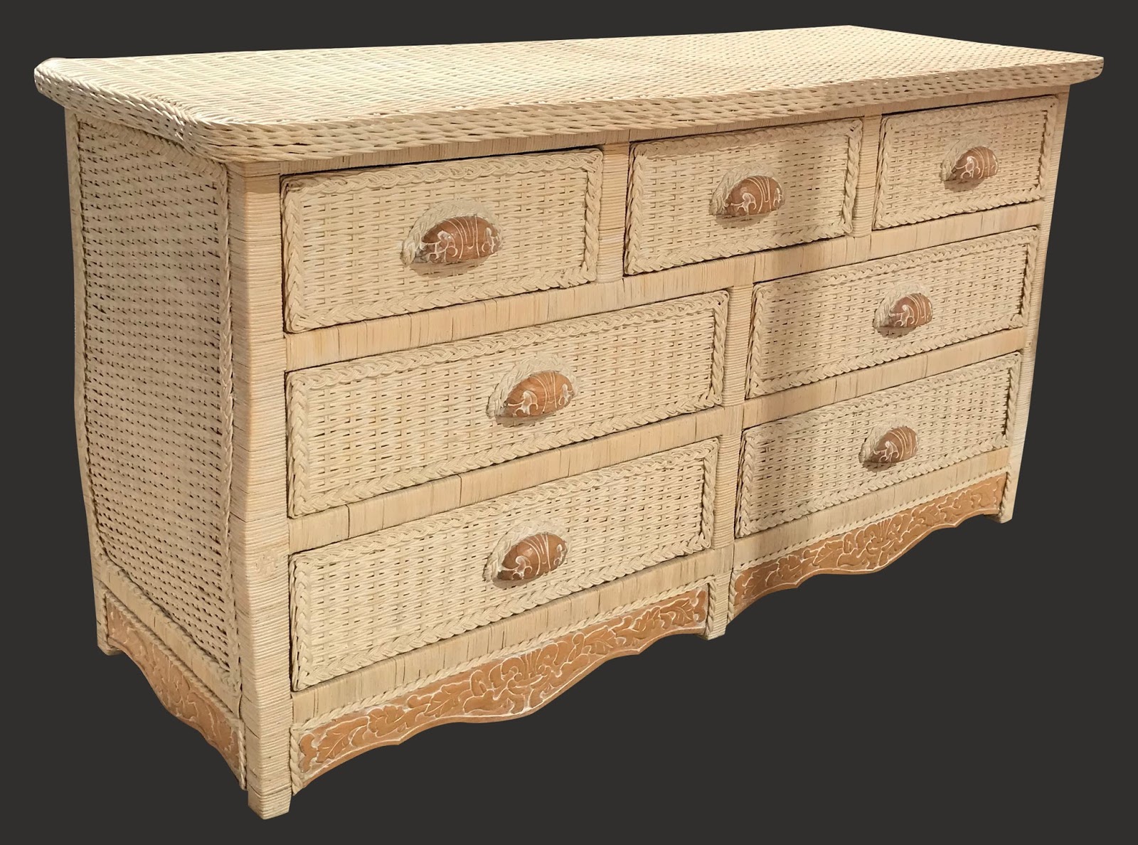 Uhuru Furniture & Collectibles 5 Piece Pier 1 Jamaica Wicker Bedroom