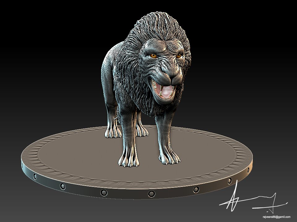 Philip3dJob Lion Model zbrush sculpting