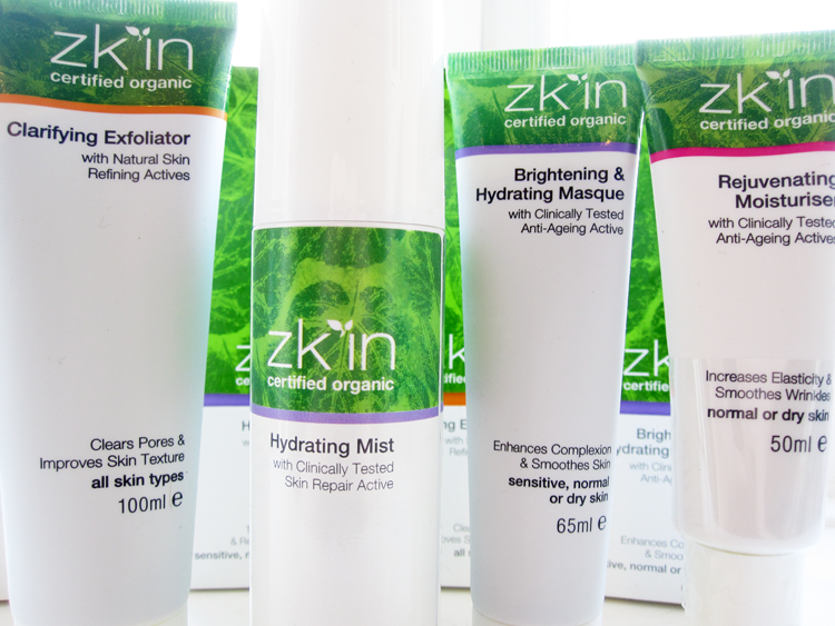 Zk'in Clarifying Exfoliator, Hydrating Mist, Brightening & Hydrating Masque and Rejuvenating Moisturiser review