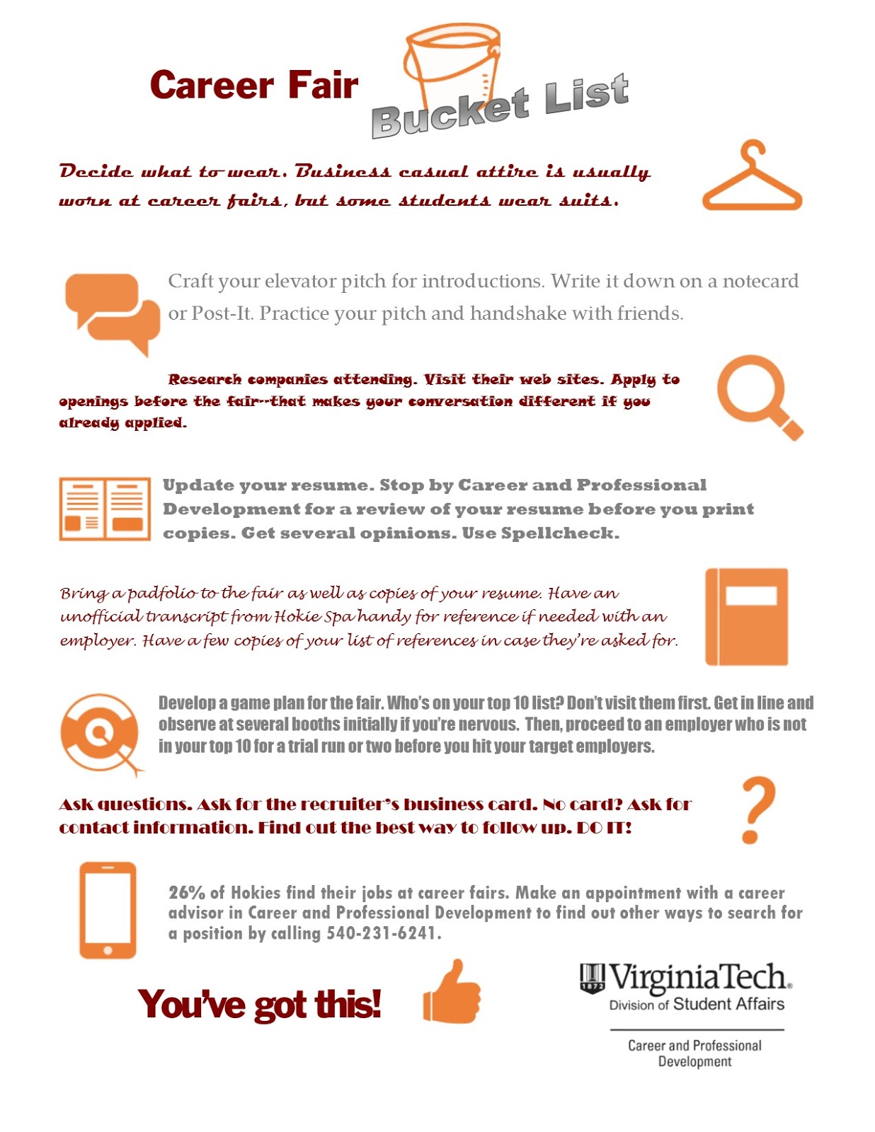 Career Chasse Are You Ready For Career Fairs View Our Career Fair Bucket List To Find Out After all requirements are completed, graduates may order. career fair bucket list