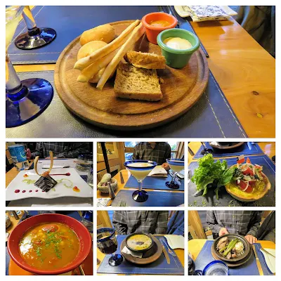 Places to eat in Punta Arenas: collage of pictures of meal at La Marmita