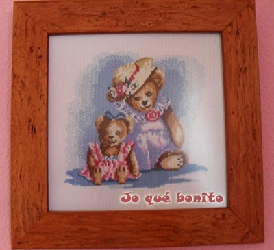 Cuadros de punto de cruz con ositas