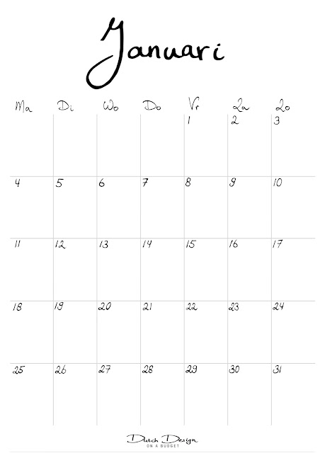 mei meest sigaret Dutch Design on a Budget: Gratis printen | Kalender januari, februari &  maart!