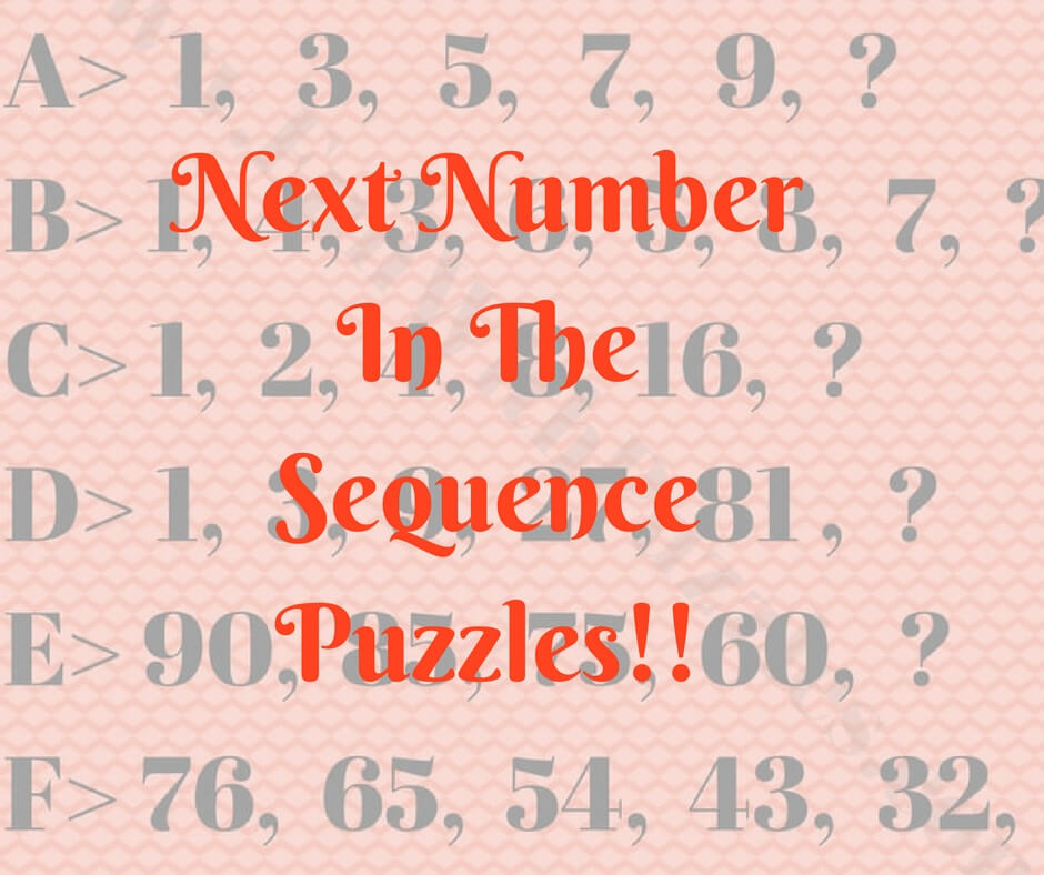 Next Number In The Sequence Puzzles for Kids with answers