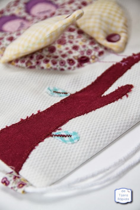 Mochila guardería buho morado 