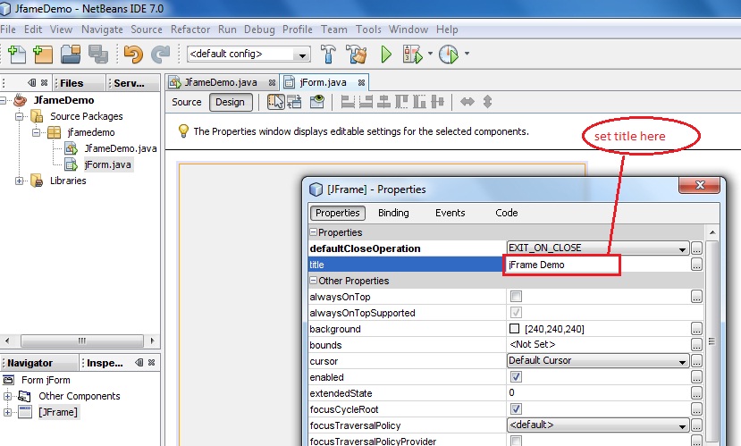 How to set background image to jFrame form in netbeans ...