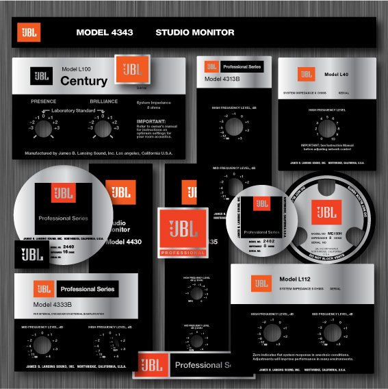 JBL LOUDSPEAKERS BADGE / FOILCAL / LABEL / DECAL / STICKERS