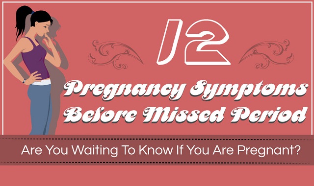 Image: 12 Pregnancy Symptoms Before Missed Period #infographic