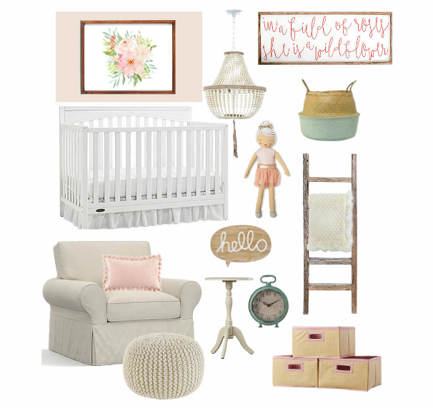 Nursery Mood Board Blush Pink Nursery For Baby Girl Delightfully Noted