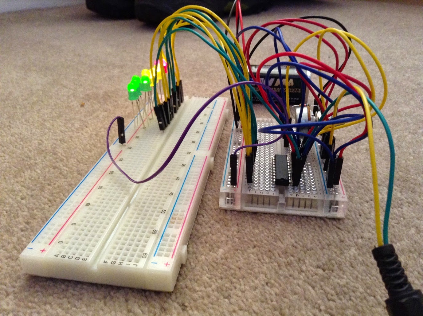 Electronics Blog.: LED Vu meter circuit using breadboard and LM3916