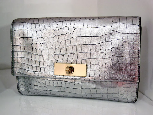 Kate Spade silver croc purse