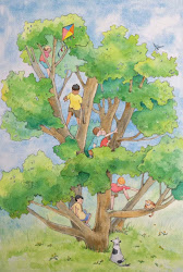 climbing trees illustration tree june treehouse