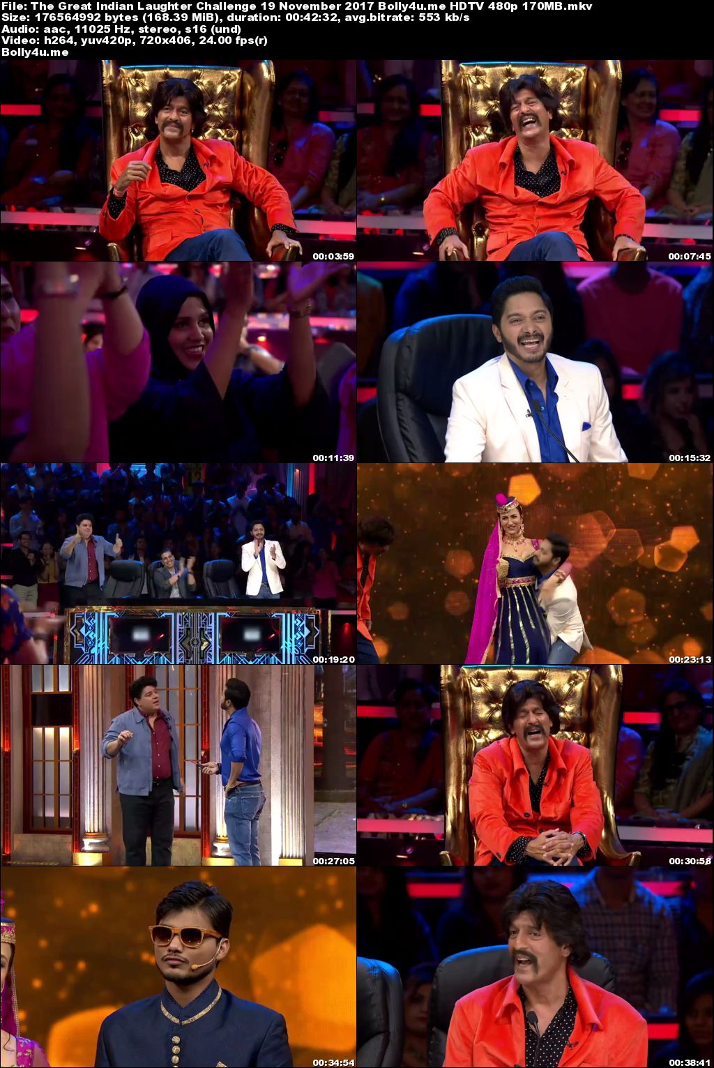 The Great Indian Laughter Challenge HDTV 480p 170MB 19 November 2017 Download