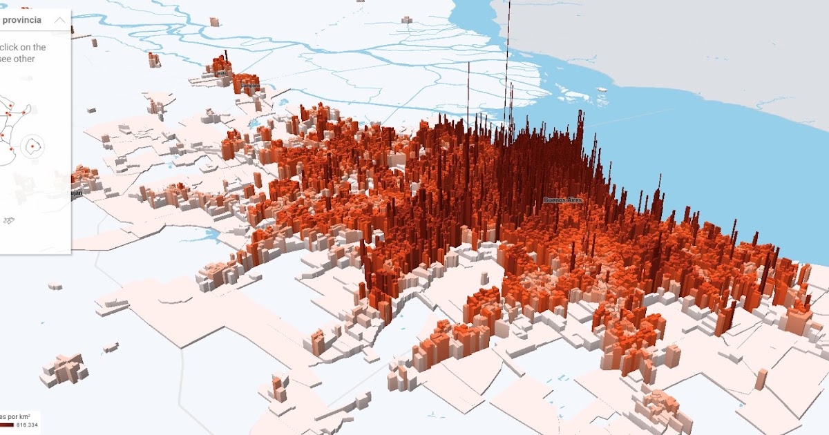 Population density in Argentina Vivid Maps