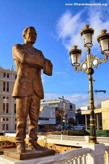 Monument at Art Bridge - Skopje, Macedonia