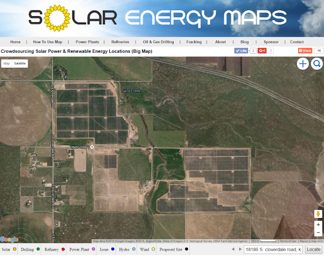 Idaho's first solar farm satellite image is on about 500 acres just southwest of Boise.