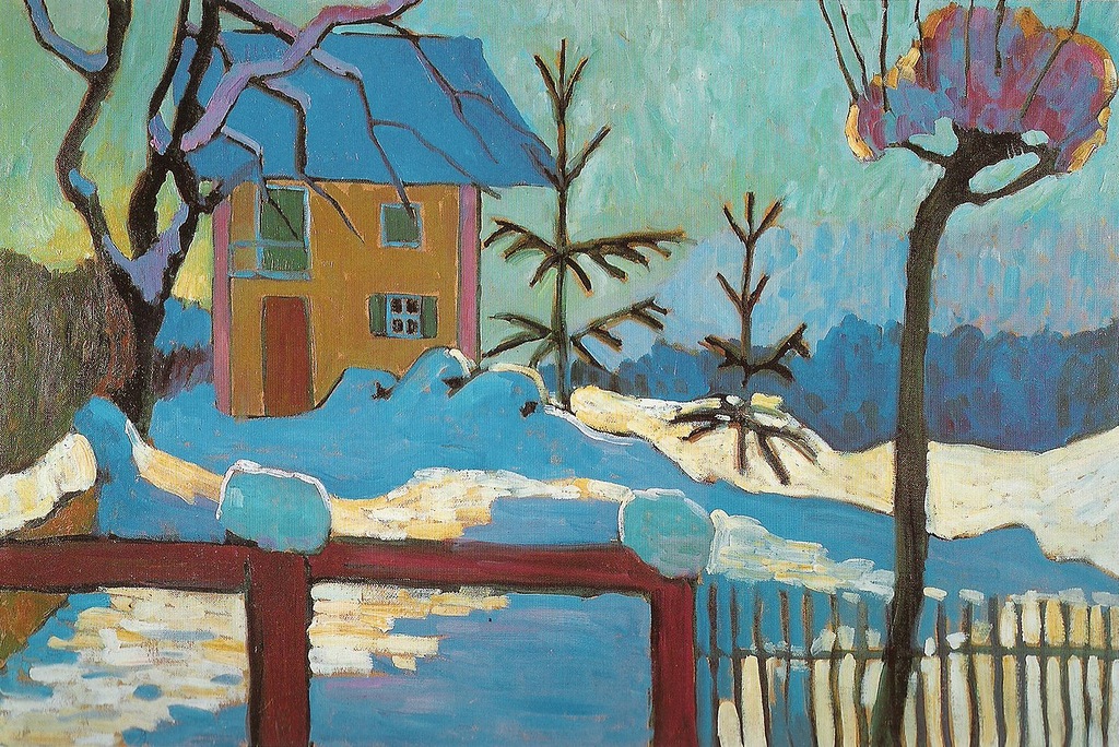 Drei Häuser Im Schnee Gabriele Münter