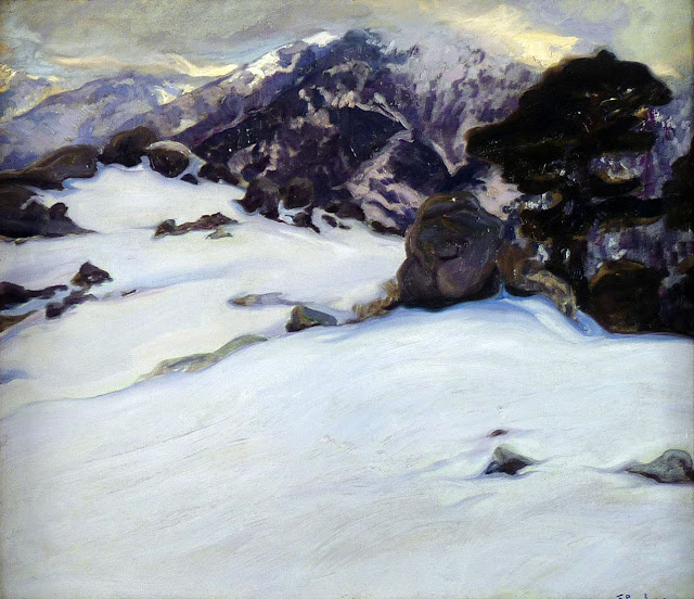 Montañas del Guadarrama Nevadas, Francisco Pons Arnau, Guadarrama, Pintor español, Pintor Valenciano, Pintura Valenciana, Impresionismo Valenciano, Montañas del Guadarrama, Pintor Pons Arnau