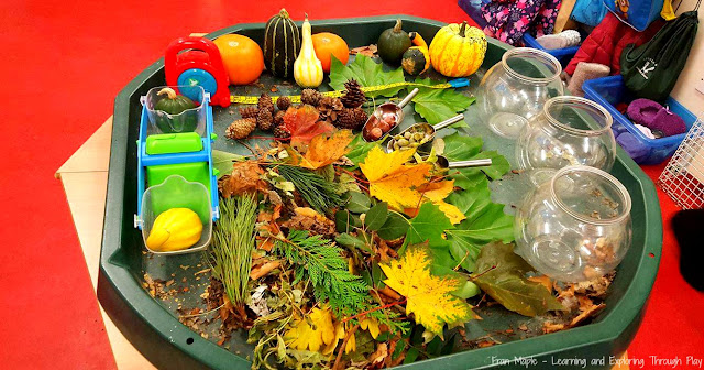 Autumn Tuff Tray. Autumn Ideas for children. Learning and Exploring Through Play.
