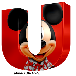 Abecedario 3D con la Cara de Mickey. Mickey Letters.