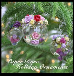 Pretty Paper Rose Ornaments for the Holidays