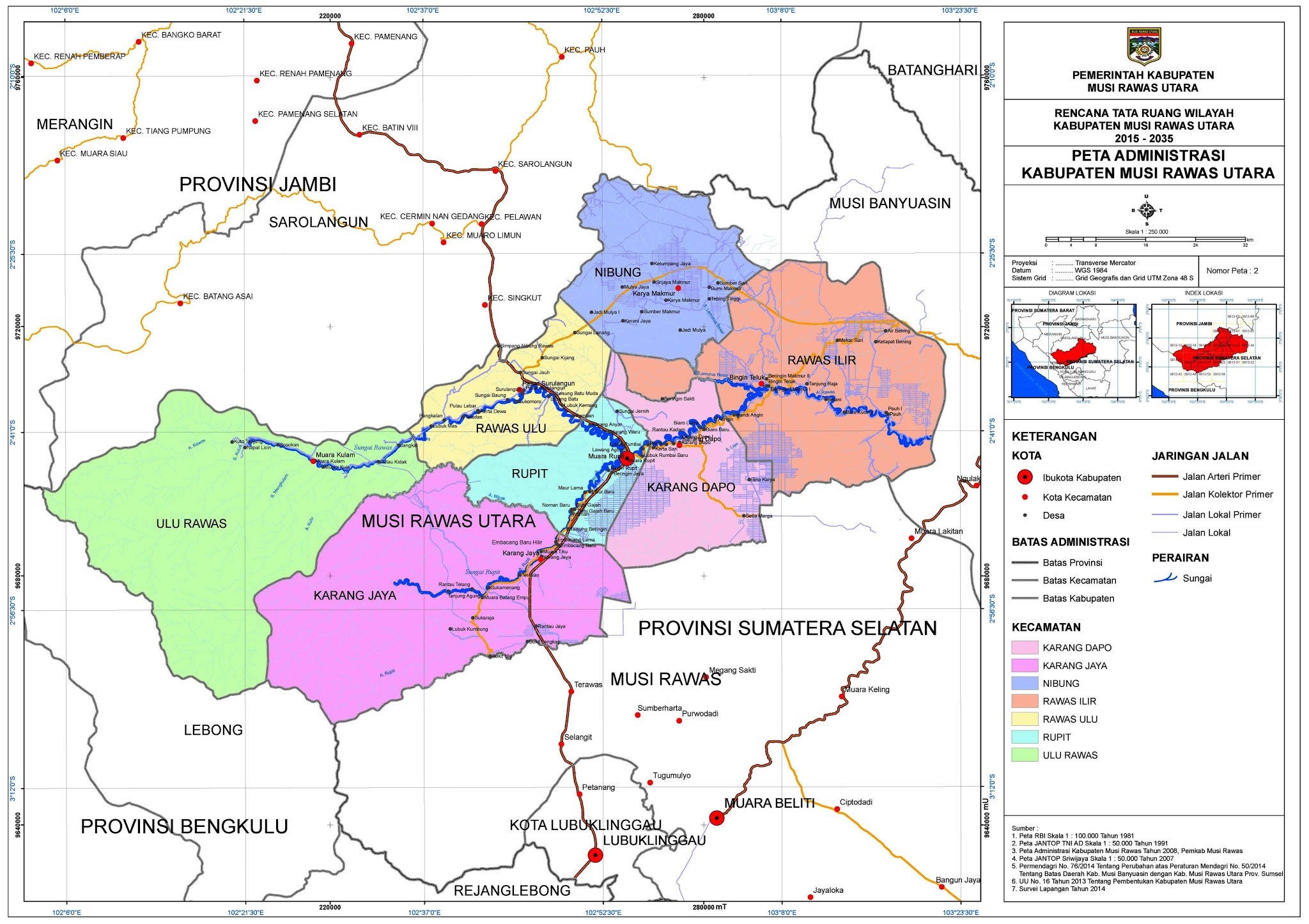 Peta Kota Peta Kabupaten Musi Rawas Utara