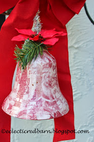 Eclectic Red Barn:  Decorated red bell