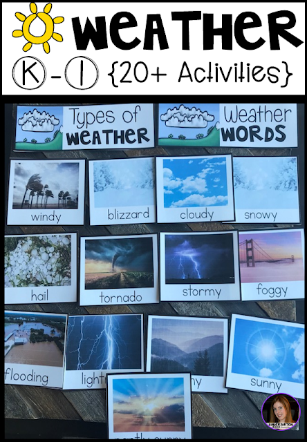 Weather {20+ Activities} for Kindergarten and First Grade Are you looking for factual and fun weather activities for your kindergarten and first grade classroom? Our weather unit is just what you need!