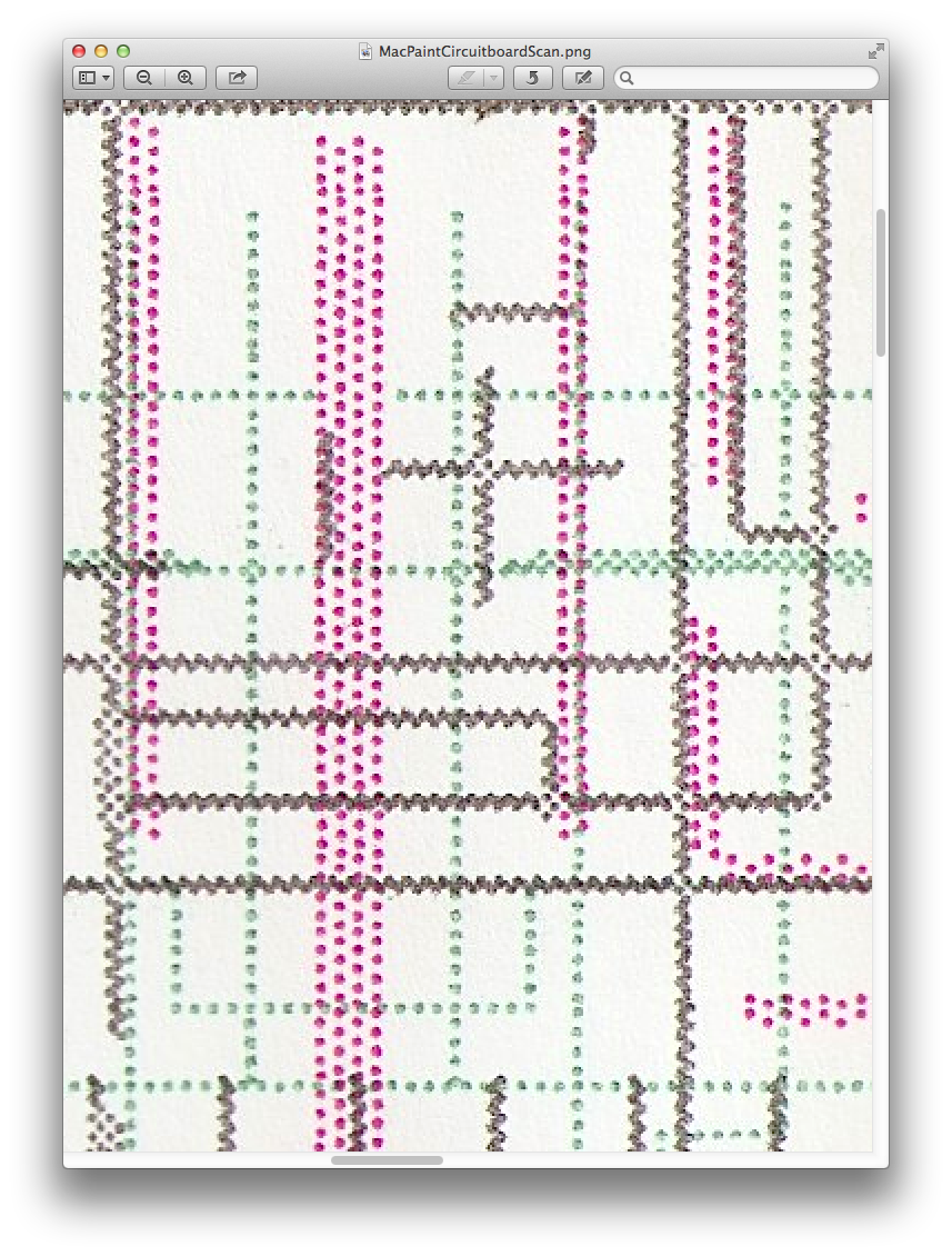 MacPaint Dot Matrix Art Circuitboard0103