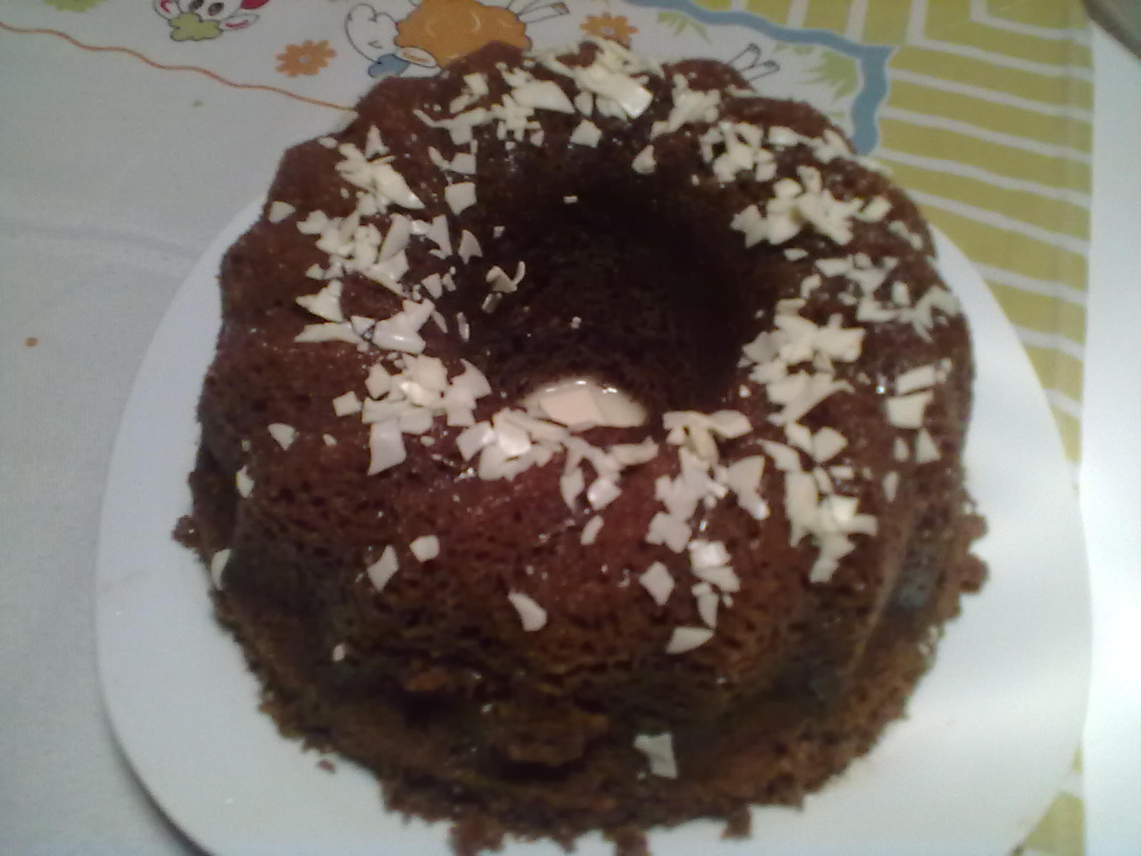 Pratos da Bela Bolo de chocolate e coco no microondas