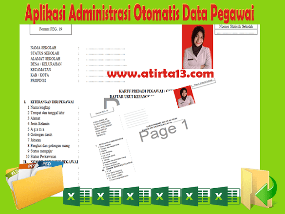 Aplikasi Manajemen Otomatis Data Pegawai, Guru Dan Kepala Sekolah
Format Excel