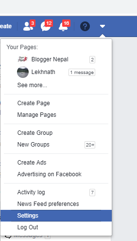 How to deactivate Facebook Account - go to setting