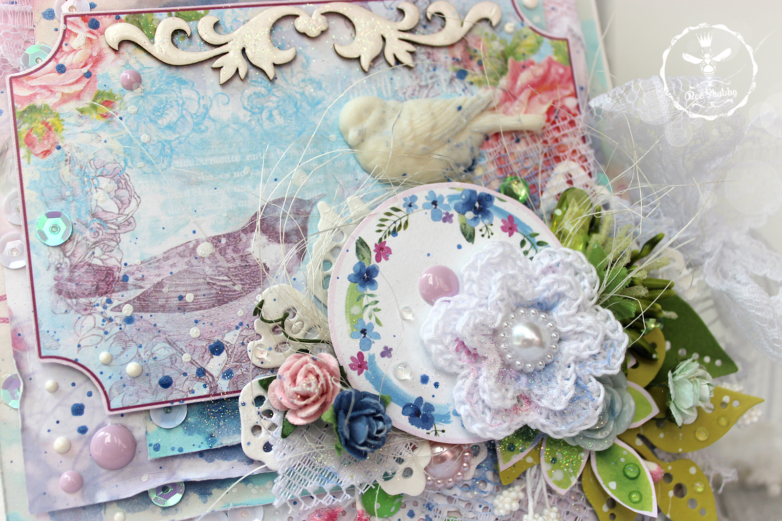 Открытки из лент и кружева, днем рождения стиле