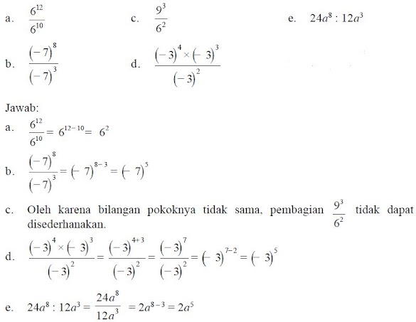 Contoh Soal Operasi Bilangan Berpangkat