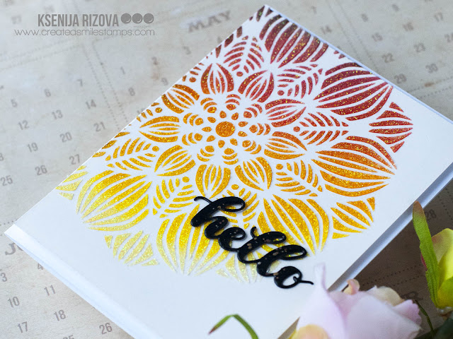 No Stamps Festive Card with Create A Smile Blossom Stencil