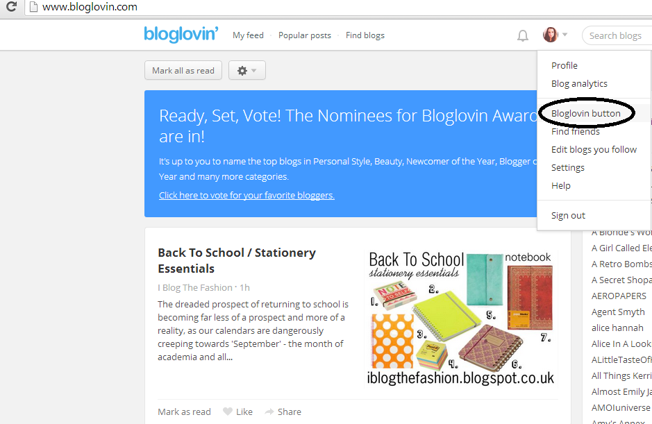 How to Add The "Follow Me On Bloglovin' " Button To The End of Each Blog Post 2