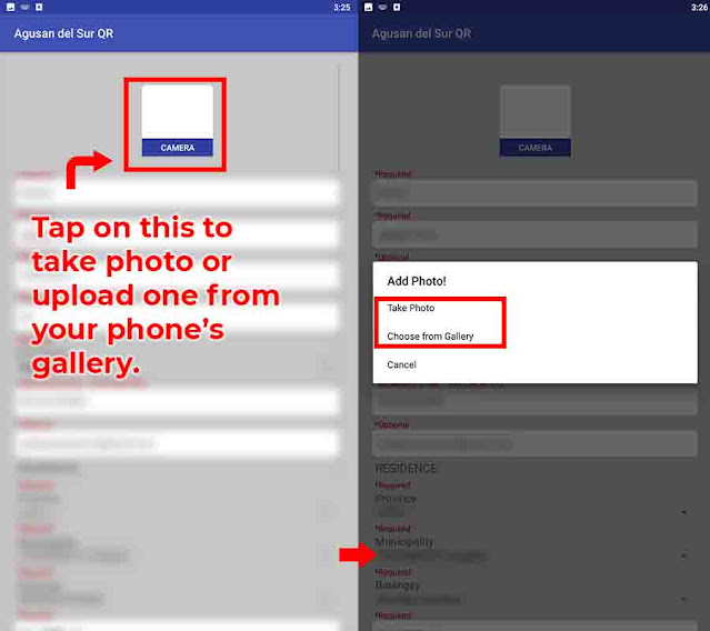 4. Upload a frontfacing photo of yourself or capture one