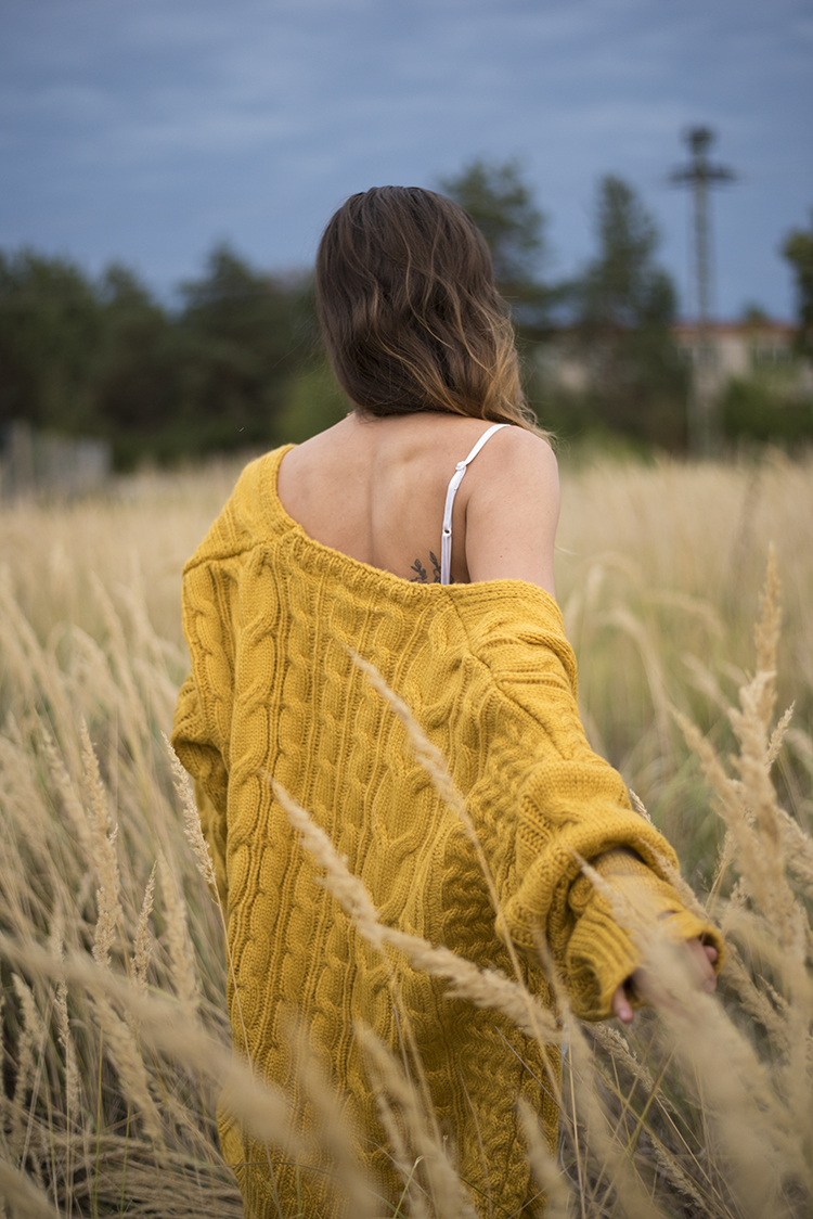 Skinny Buddha Mustard Cable Knit Cardigan Skinny Buddha Mustard Cable Knit Cardigan