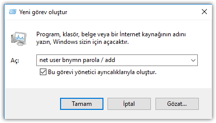 Windows 10'da başlat menüsü çalışmama sorununu onar 5 Yeni%2Bg%25C3%25B6rev%2Bolu%25C5%259Ftur%2B2018 05 20%2B12.50.45