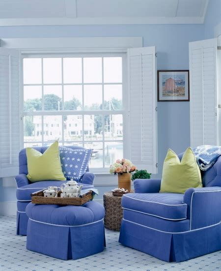 Decorating The Living Room Interior With Blue