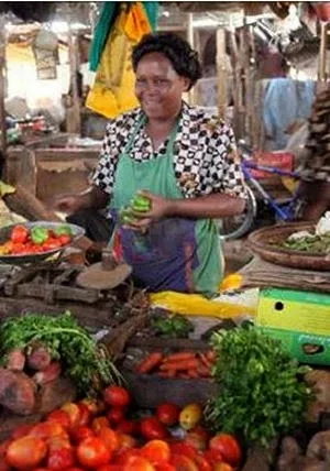 Micro-gardener food vendor Accra, Ghana.