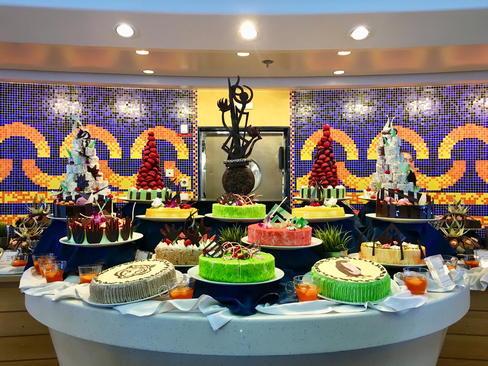 Food and desserts in a Celebrity Cruises buffet