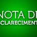 Nota de Esclarecimento da Prefeitura de Baixa Grande