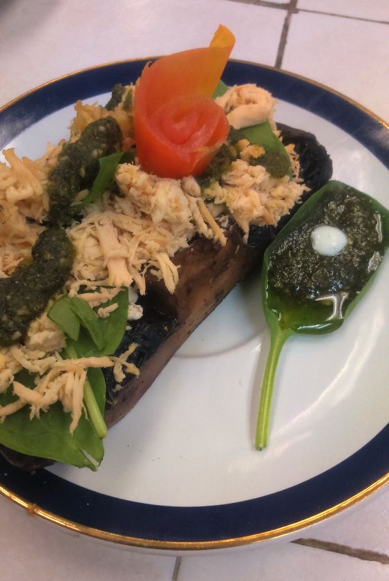 Portobello relleno de pollo Mama Collage